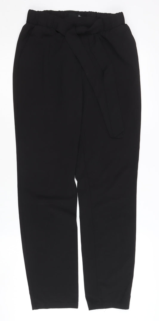 Etam Women’s Black Paperbag Tapered Trousers Size 8