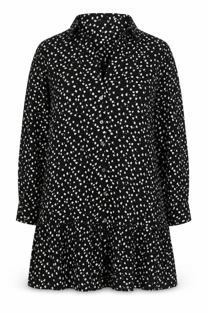 Very Women’s Black Geometric Print Shirt Dress Size 24 Knee Length