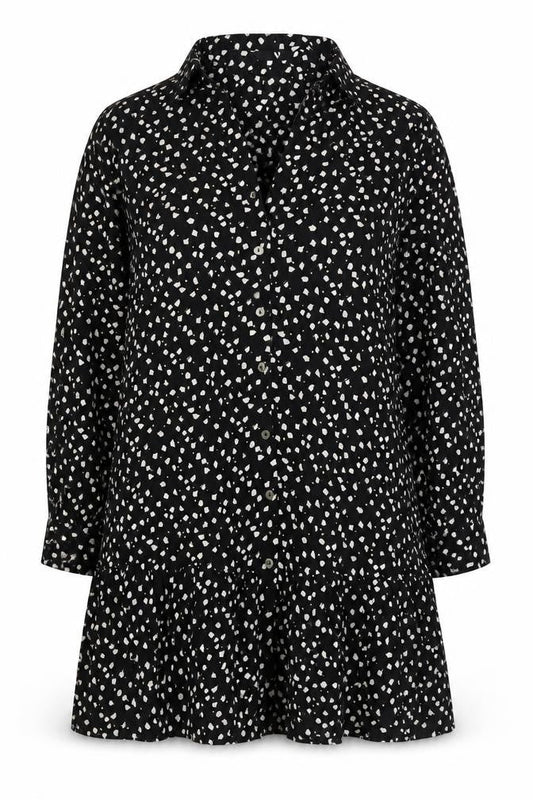 Very Women’s Black Geometric Print Shirt Dress Size 24 Knee Length