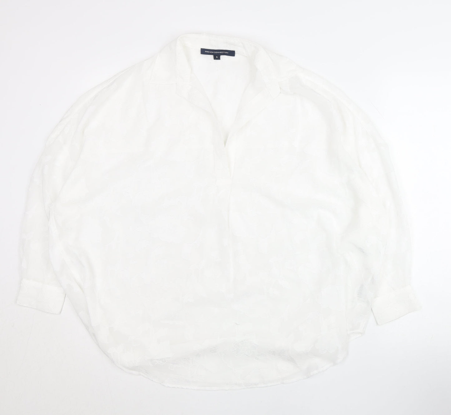French Connection Women’s White Tunic Blouse Size S Long Sleeve