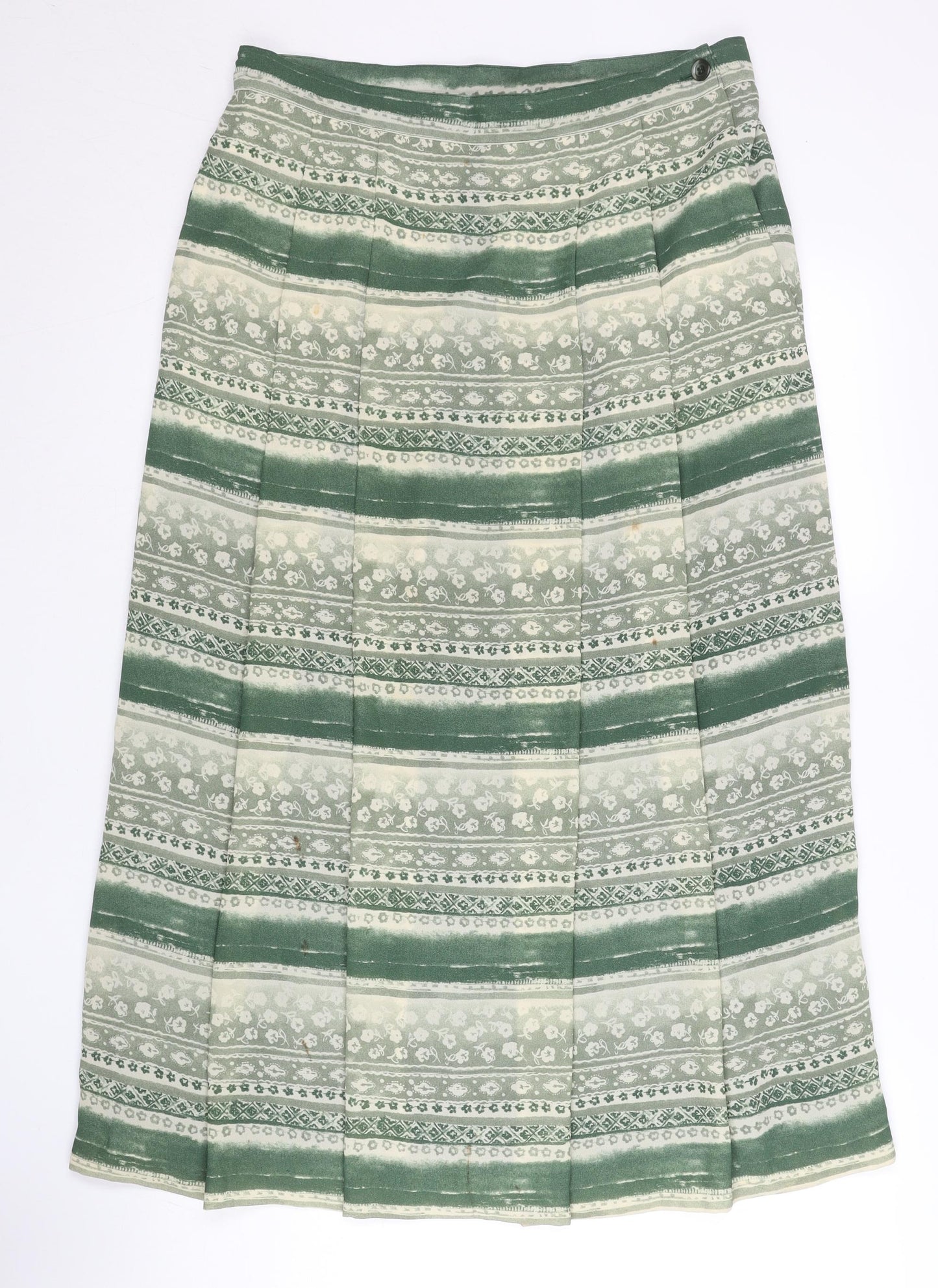 Viyella Women’s Green Size 14 A-Line Knee Length Lined Skirt
