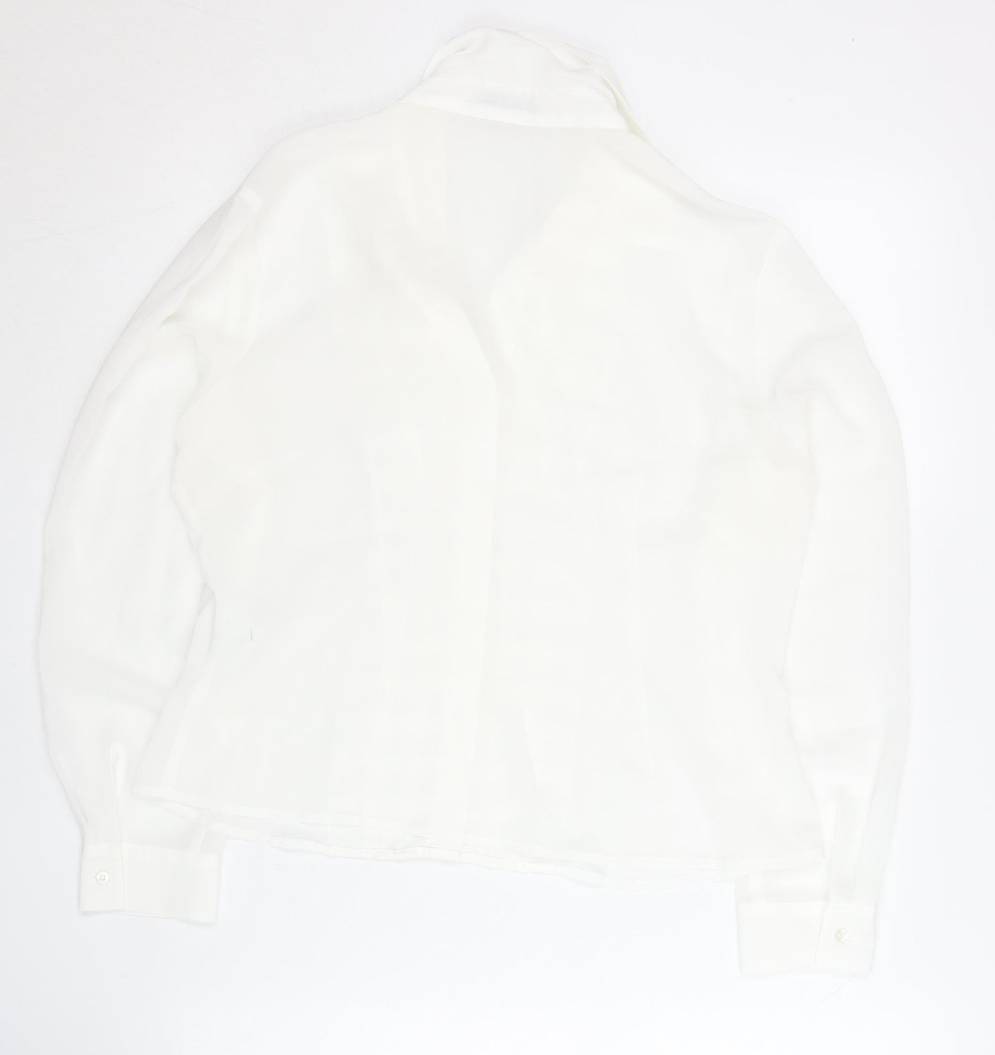 Precis Women White Blouse UK 12 Collared Long Sleeve Workwear