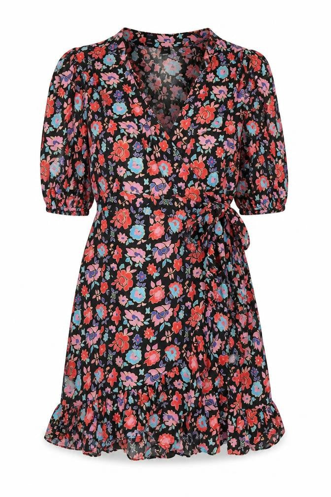 River Island Women’s Multicoloured Floral Wrap Dress Size 14