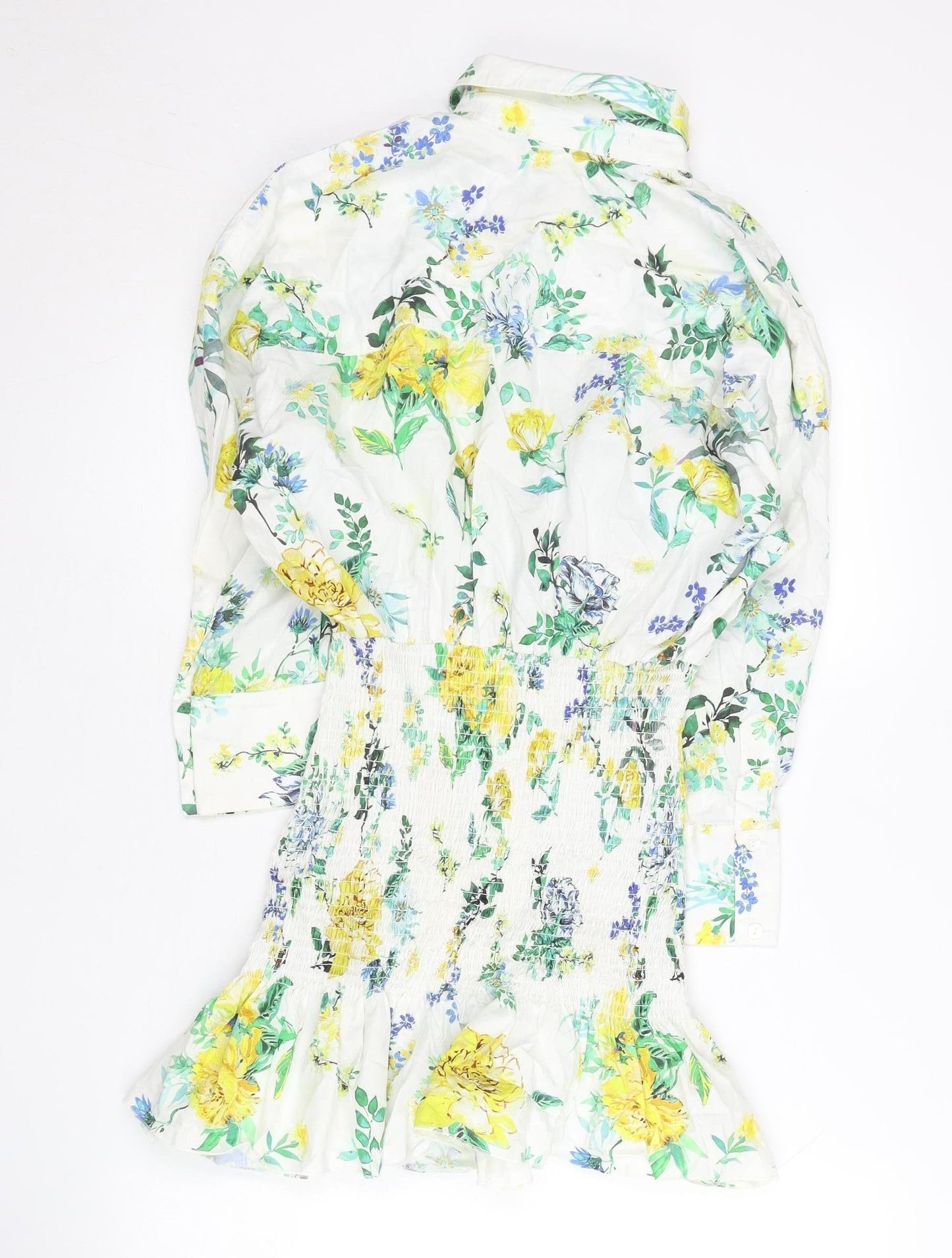 Zara Women’s Multicoloured Floral Shirt Dress Size 8 Short Sleeve Spring Summer