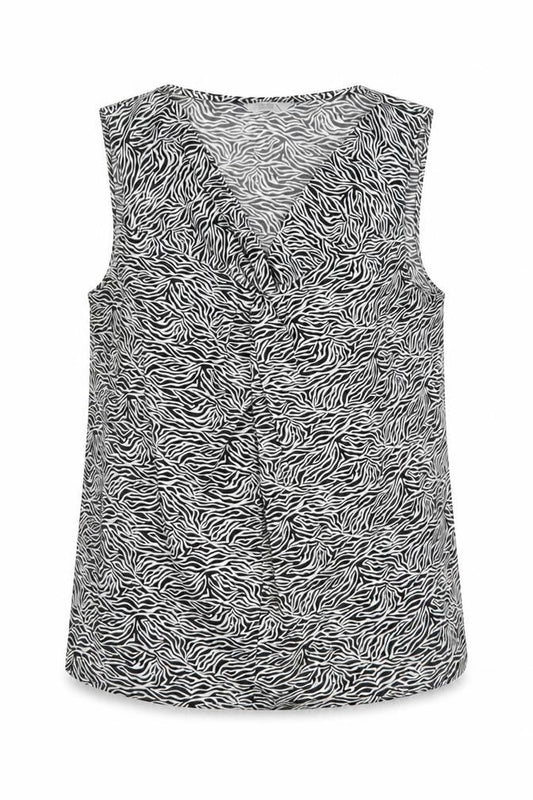 Marks and Spencer Womens Black Zebra Print Sleeveless Tunic Blouse UK 16