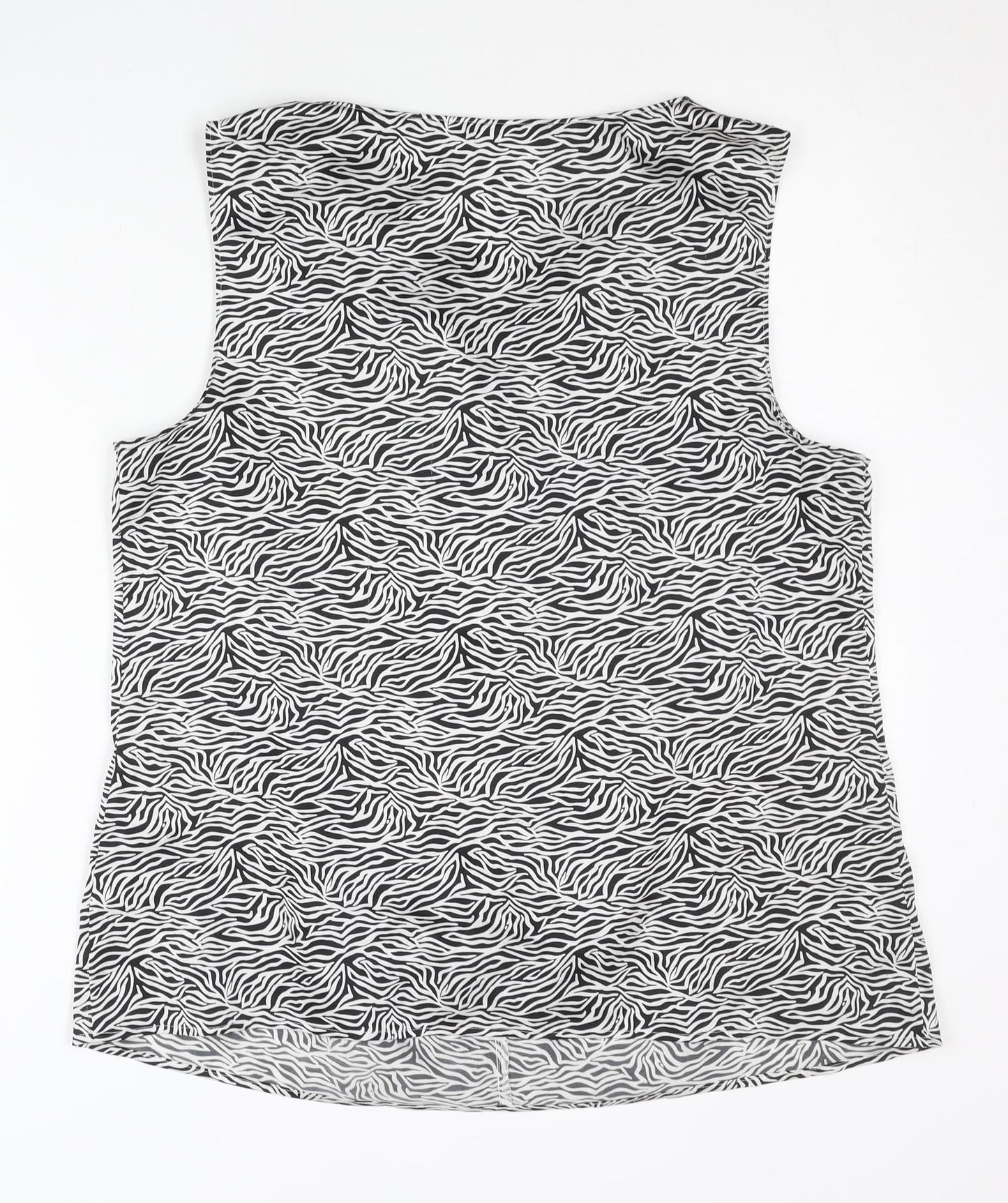Marks and Spencer Womens Black Zebra Print Sleeveless Tunic Blouse UK 16