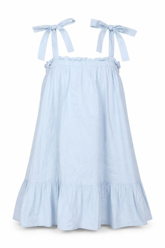 New Look Women’s Blue Cotton Swing Dress UK 8 Sleeveless Summer