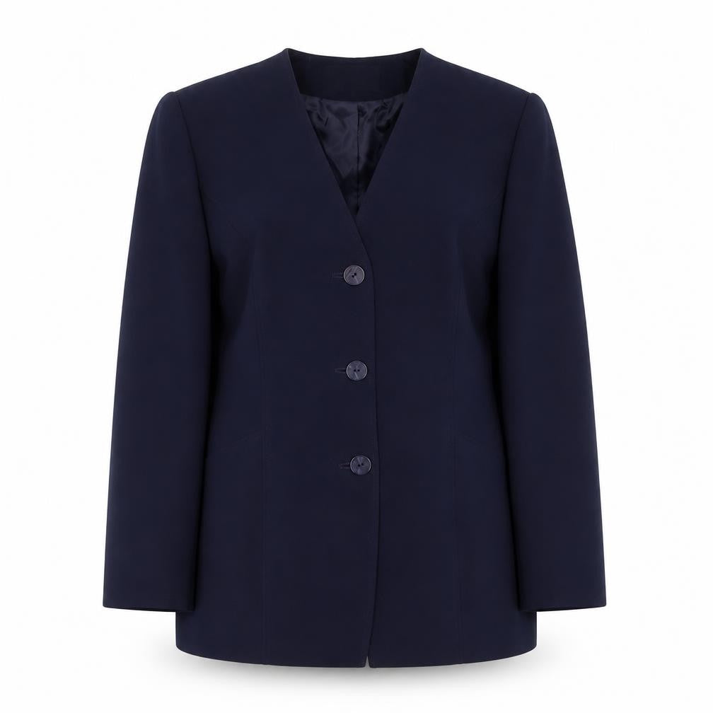 Eastex Women’s Blue Size 14 Classic Three-Button Suit Jacket