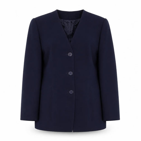 Eastex Women’s Blue Size 14 Classic Three-Button Suit Jacket