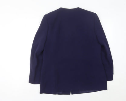 Eastex Women’s Blue Size 14 Classic Three-Button Suit Jacket