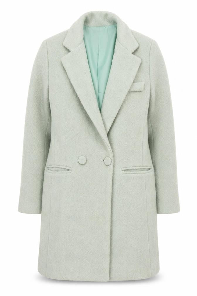 YEOU-YA Womens Green Wool Mid-Length Overcoat Size M