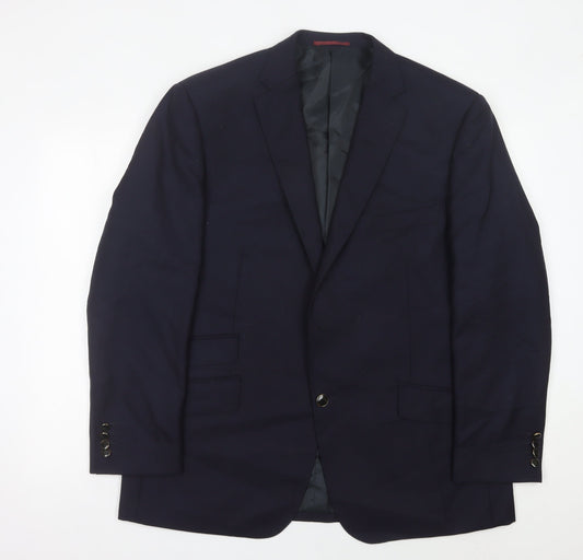 Marks and Spencer Men's Blue Wool Blazer Jacket 46in Chest M Classic