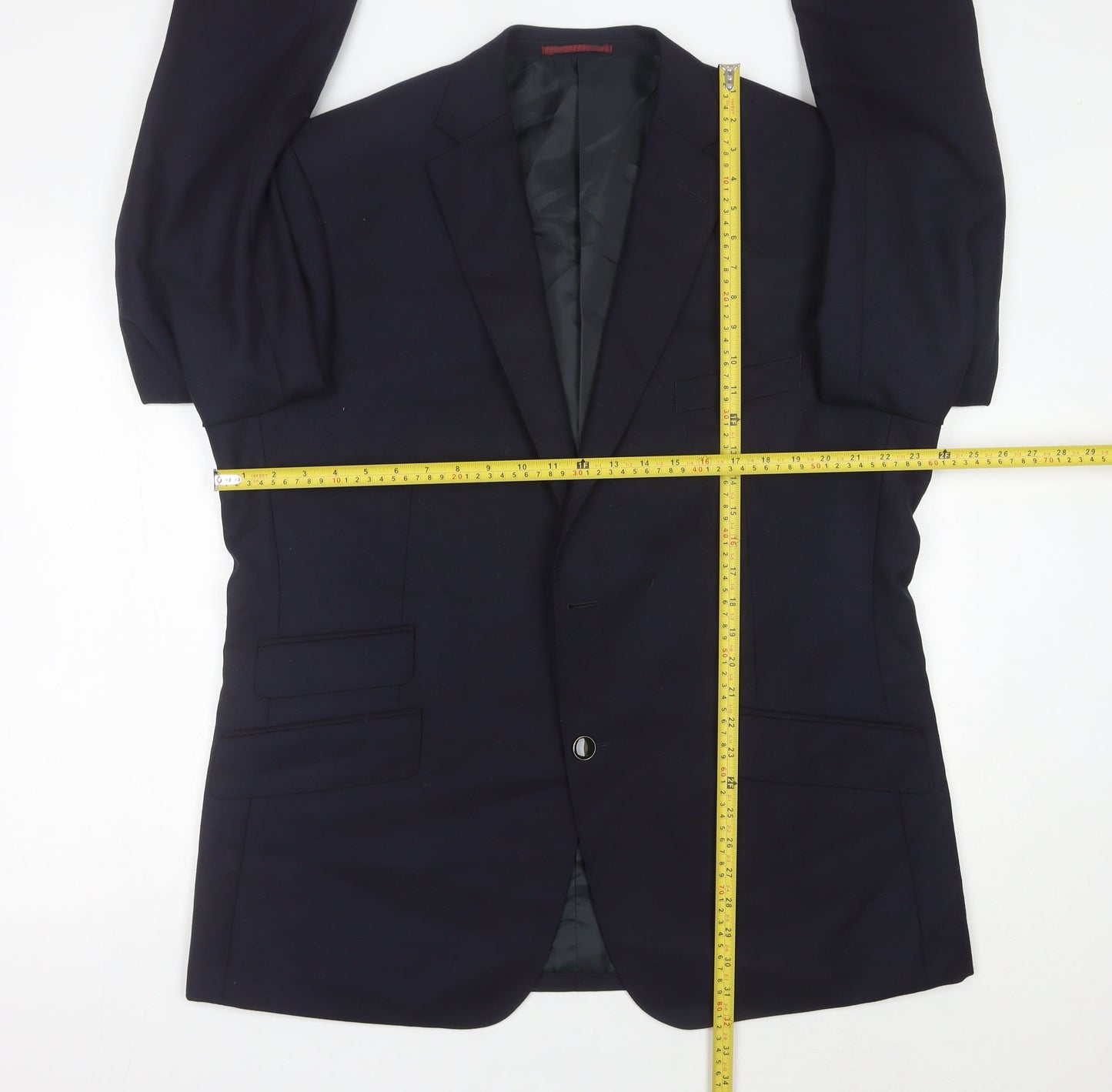 Marks and Spencer Men's Blue Wool Blazer Jacket 46in Chest M Classic