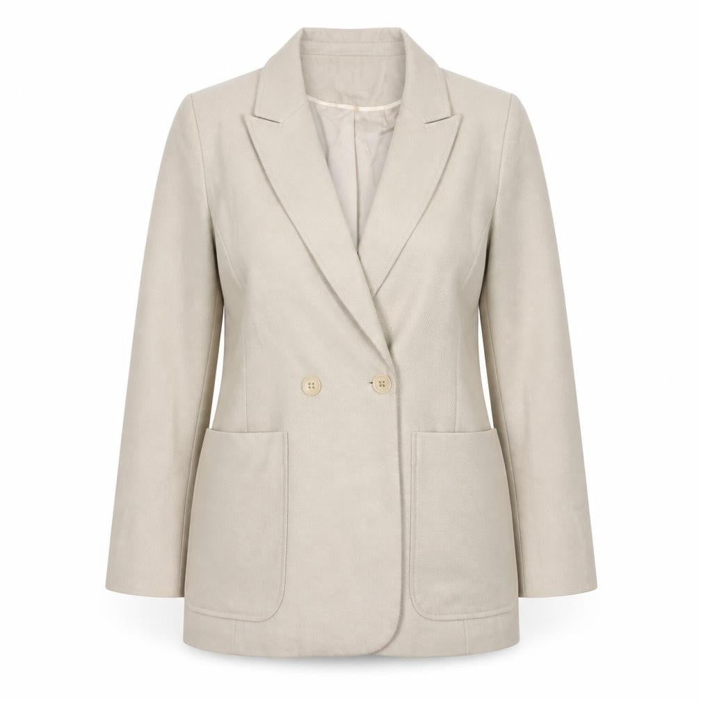 Topshop Women’s Beige UK 10 Double-Breasted Blazer Jacket