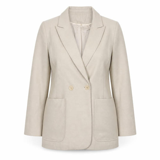 Topshop Women’s Beige UK 10 Double-Breasted Blazer Jacket