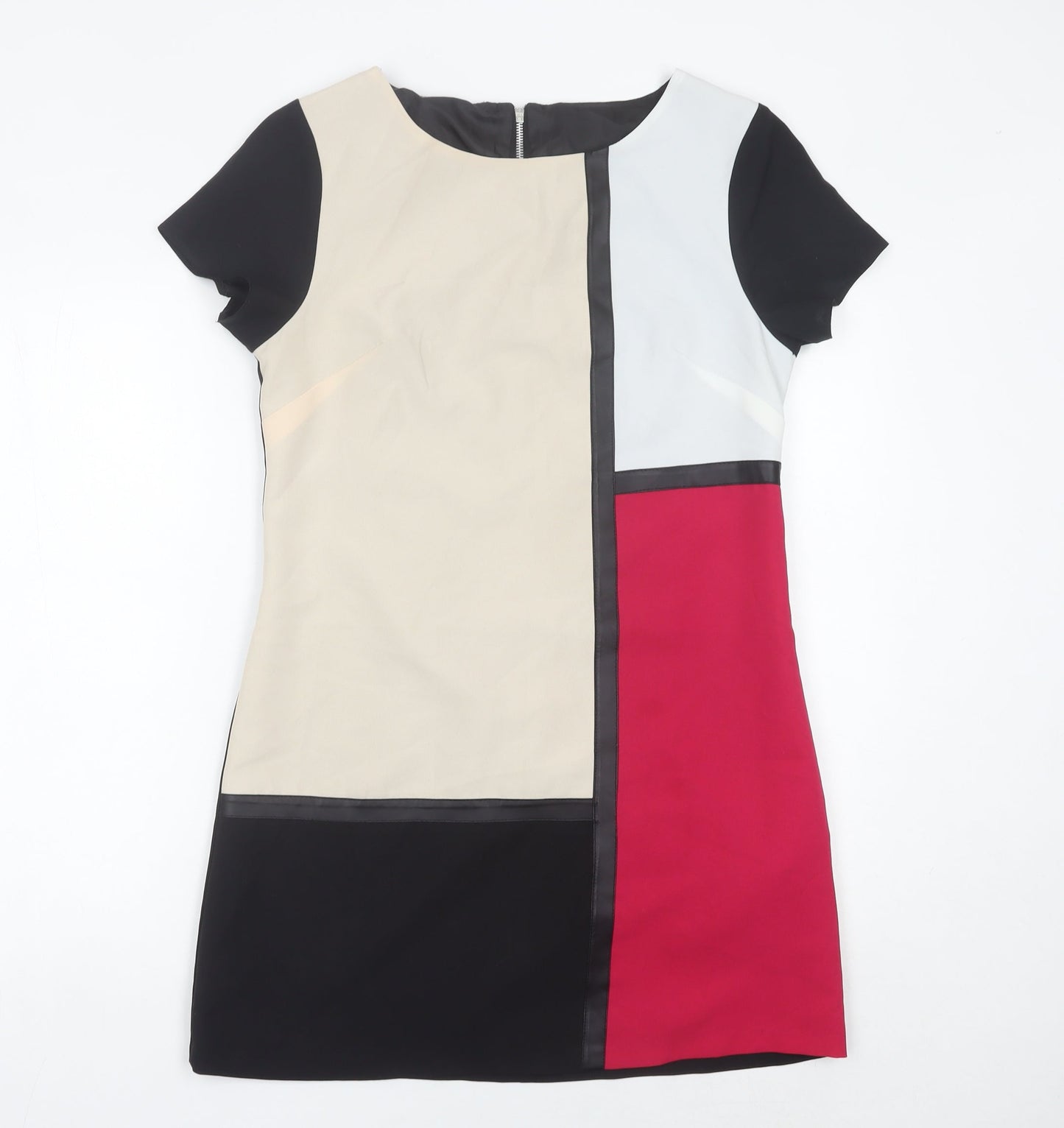 Red Herring Women’s Colourblock Shift Dress Size 12 Short Sleeve