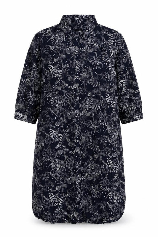 Next Womens Black Floral Shirt Dress Size 10 Collared 3/4 Sleeve