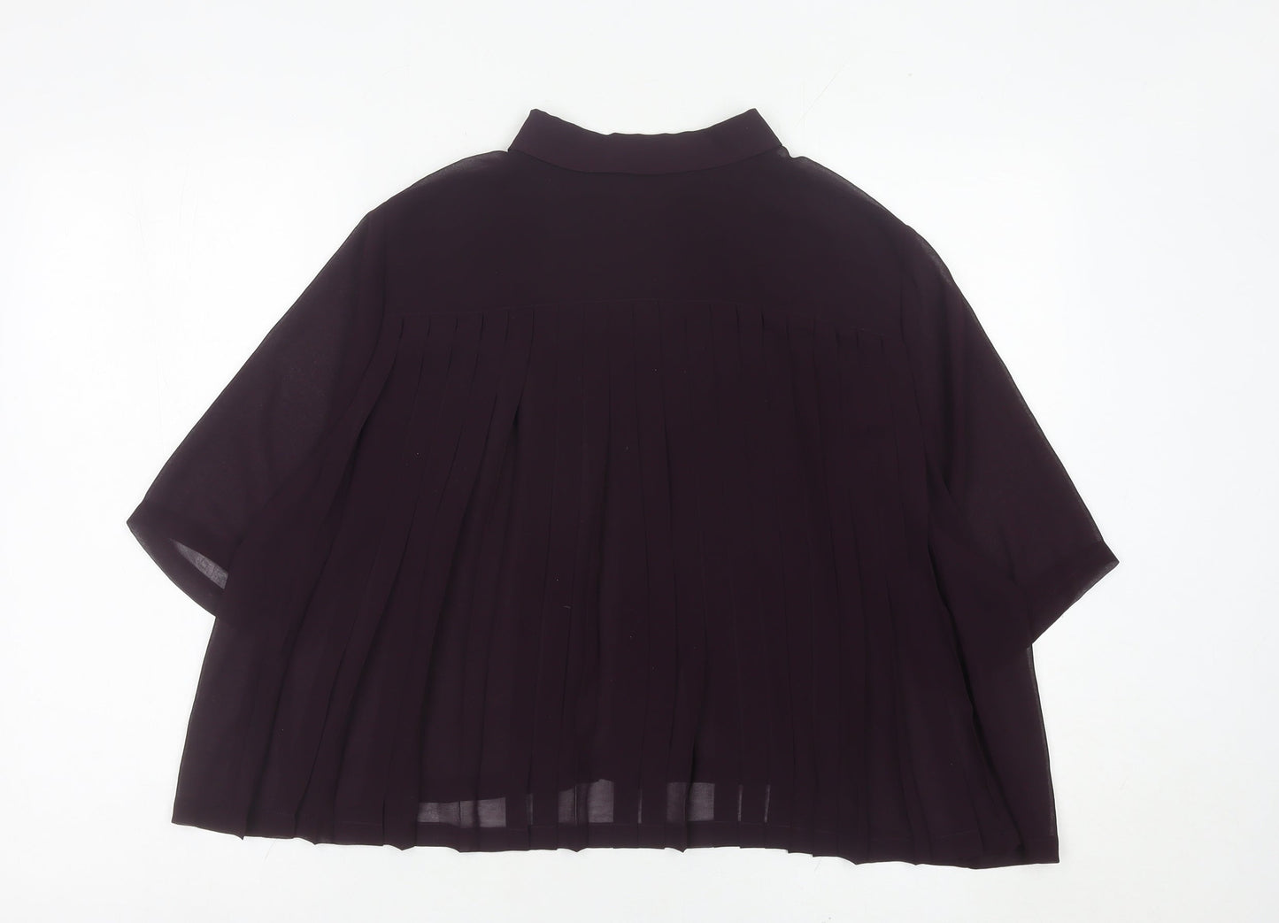 Topshop Women’s Purple Sheer Pleated Tunic Blouse Size 12