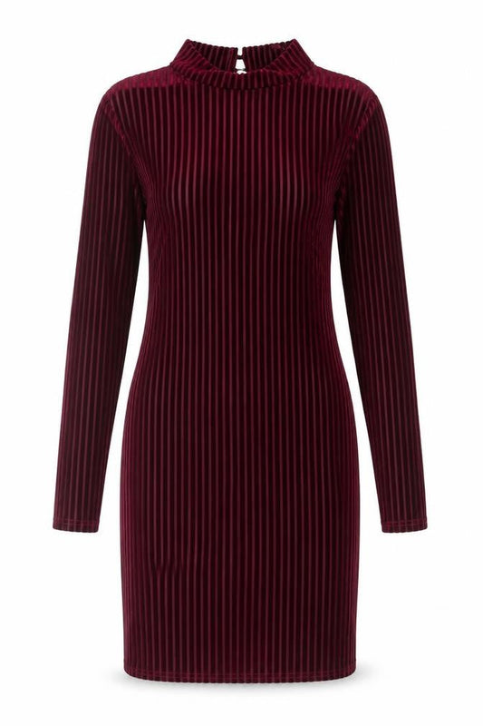 Missguided Women Red Striped Velvet Bodycon Dress Size 8