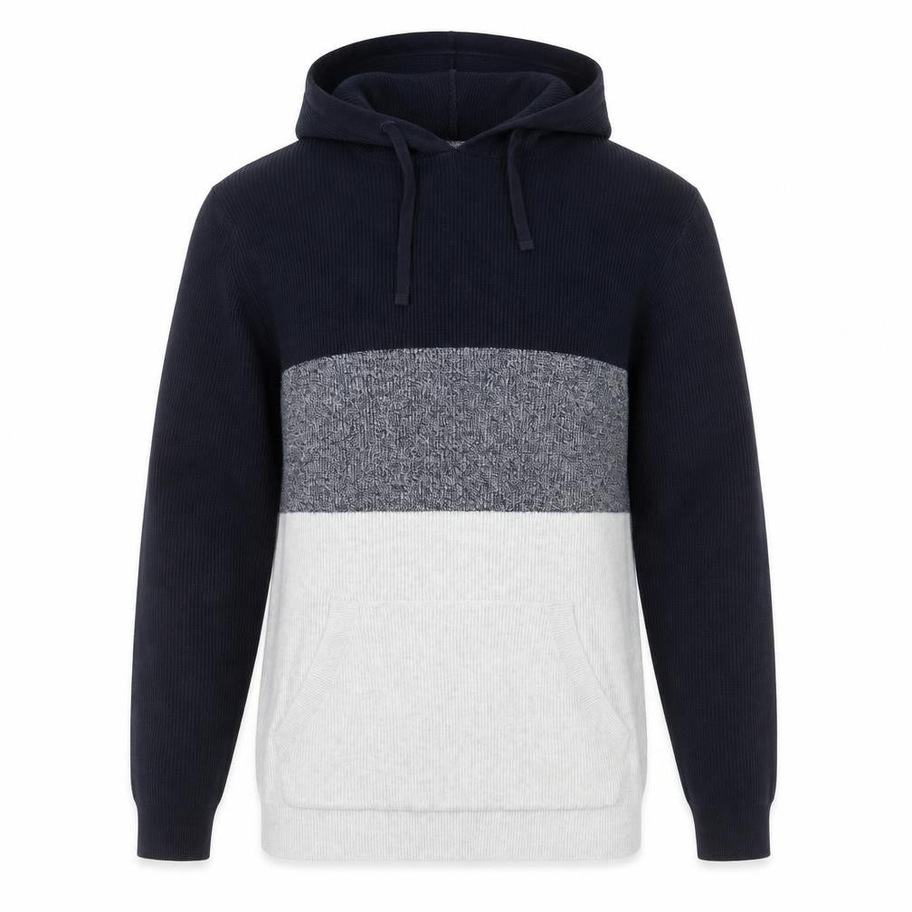 Next Men’s Black Grey White Knit Hoodie Jumper Medium