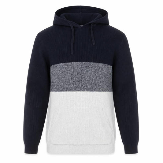 Next Men’s Black Grey White Knit Hoodie Jumper Medium