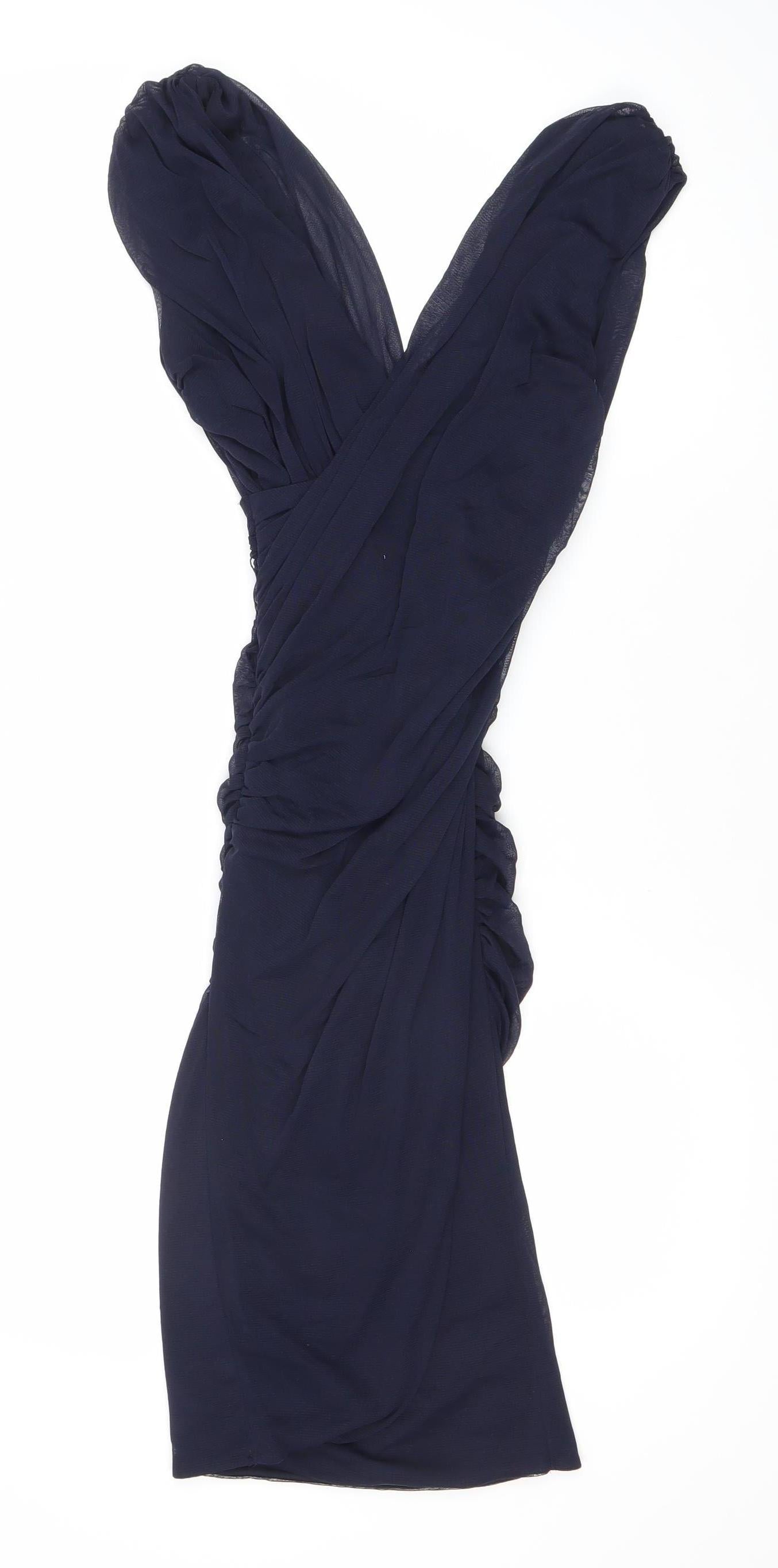 Phase Eight Women’s Blue Maxi Strapless Ruched Evening Dress Size 8