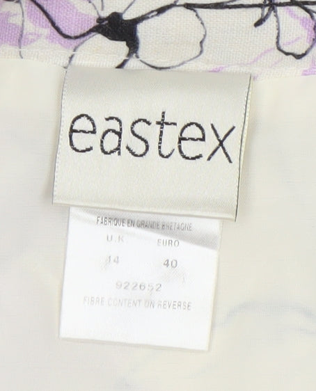 Eastex Women’s Ivory Floral Midi Linen Blend Pencil Skirt Size 16
