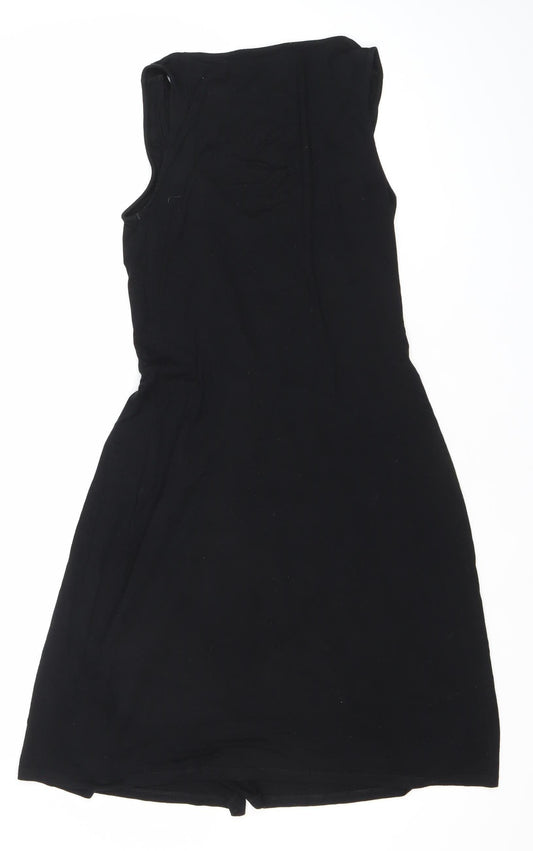 The White Company Women’s Black Sheath Knee Length Dress M Viscose Blend