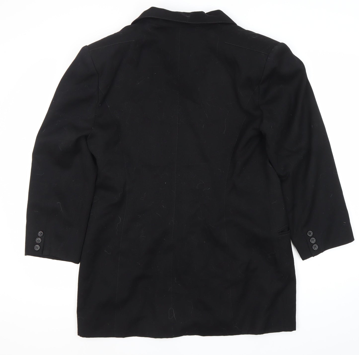 Synonyme Georges Rech Womens Black Wool Blazer Size 18 Double Breasted
