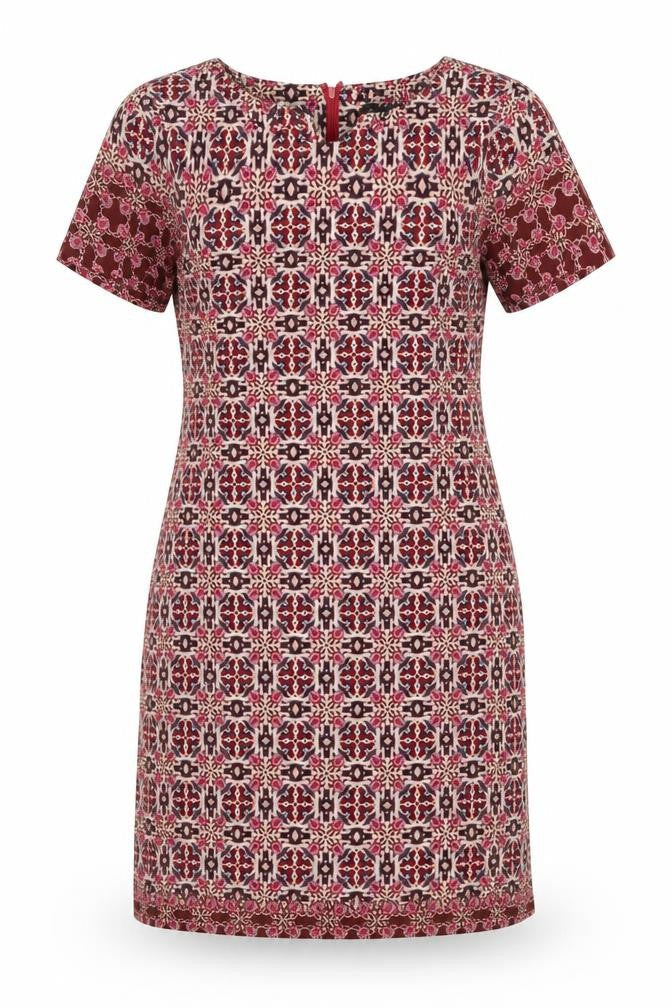 New Look Women’s Red Geometric Bodycon Knee Length Dress Size 8