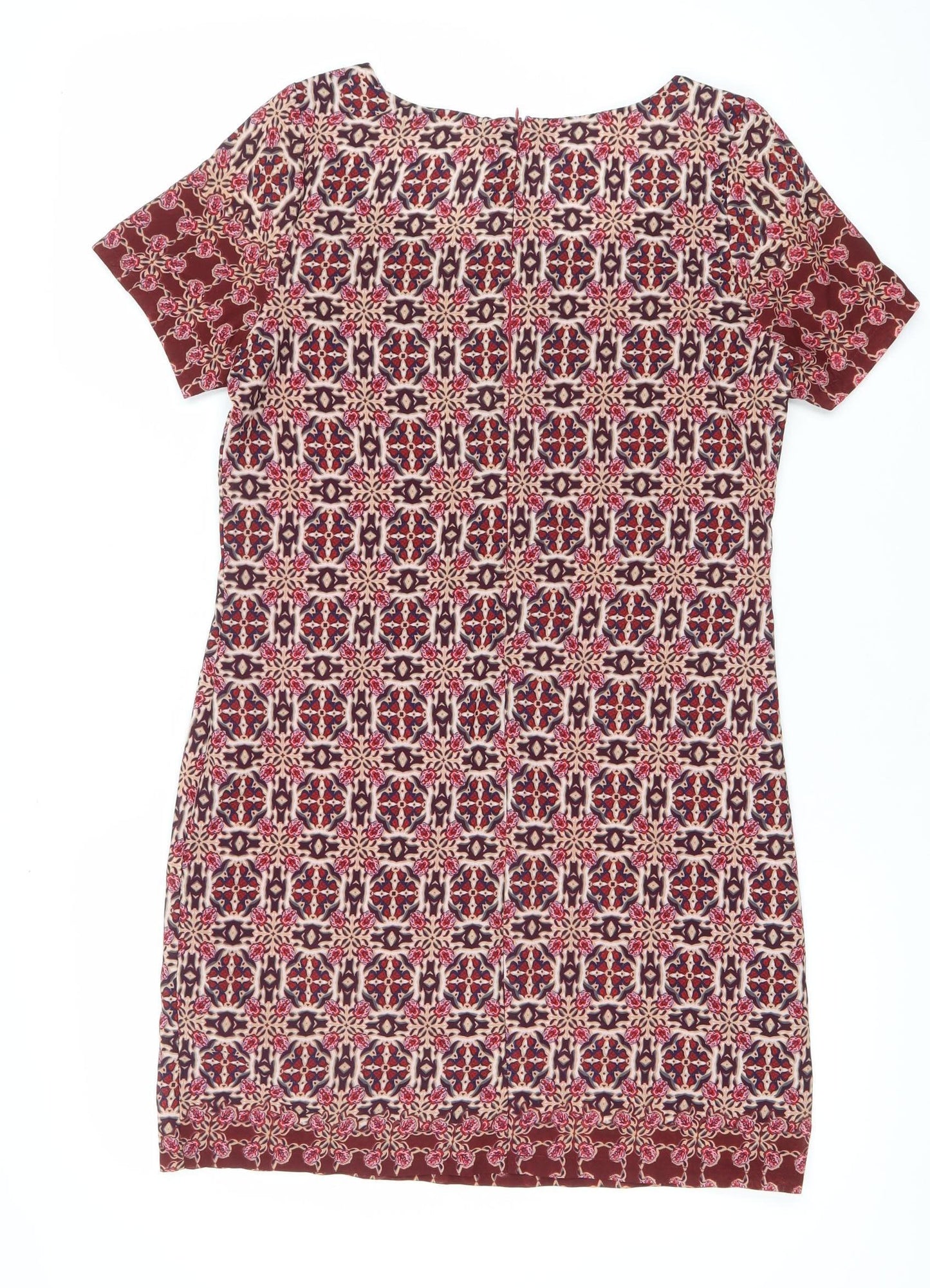 New Look Women’s Red Geometric Bodycon Knee Length Dress Size 8