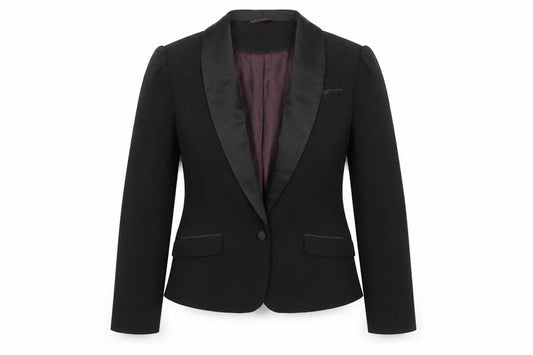 George Women’s Black Shawl Lapel Tuxedo Blazer UK 12 Regular