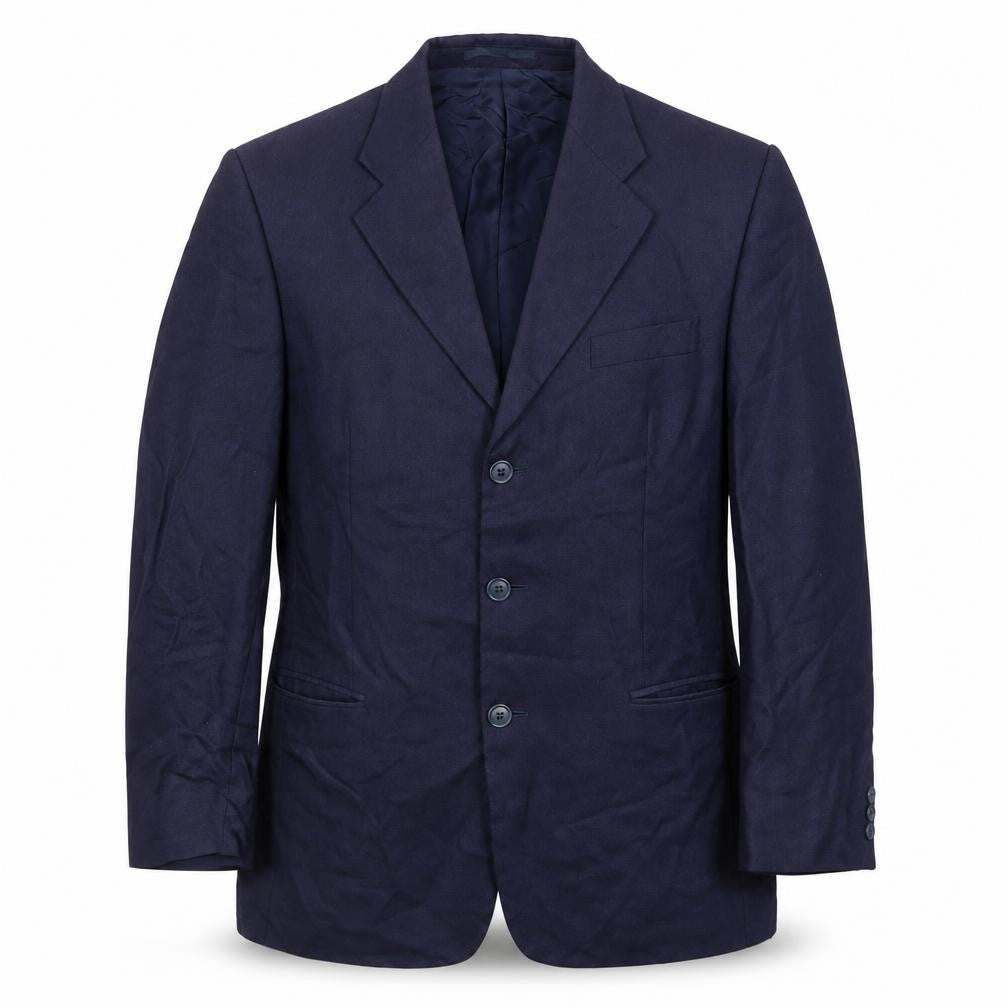 Harewood Men's Blue Wool Silk Blazer Jacket 40R Notch Lapel