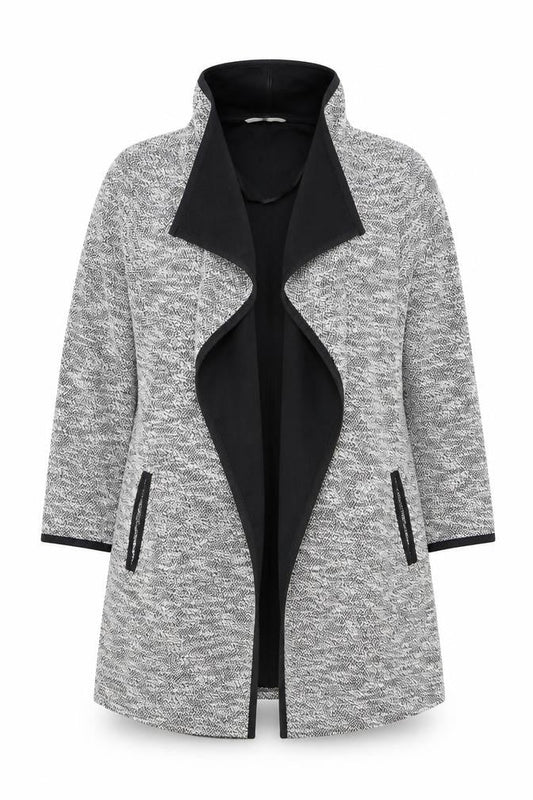 Tu Women’s Grey Tweed Open Blazer XL Regular Mid-Length