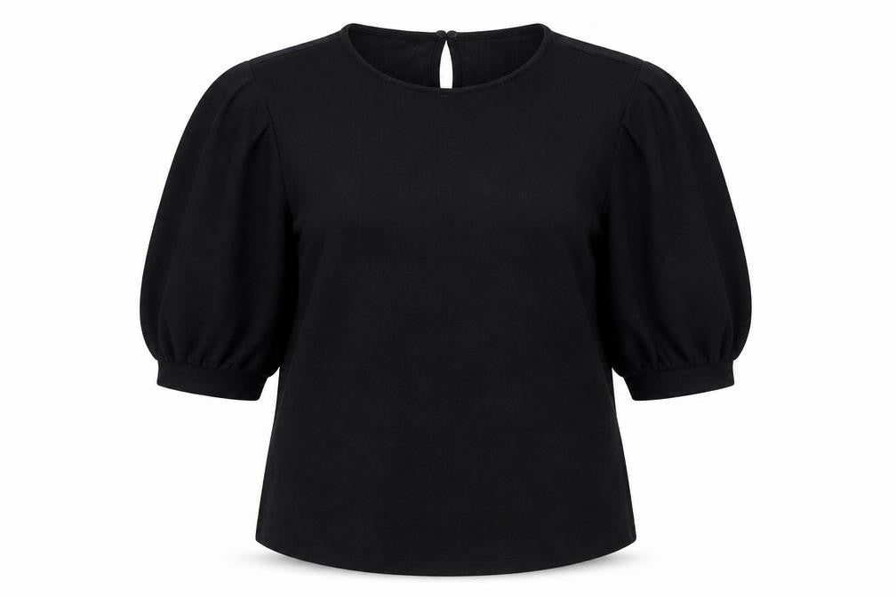Mango Women’s Black Puff Sleeve Blouse Size S Polyester