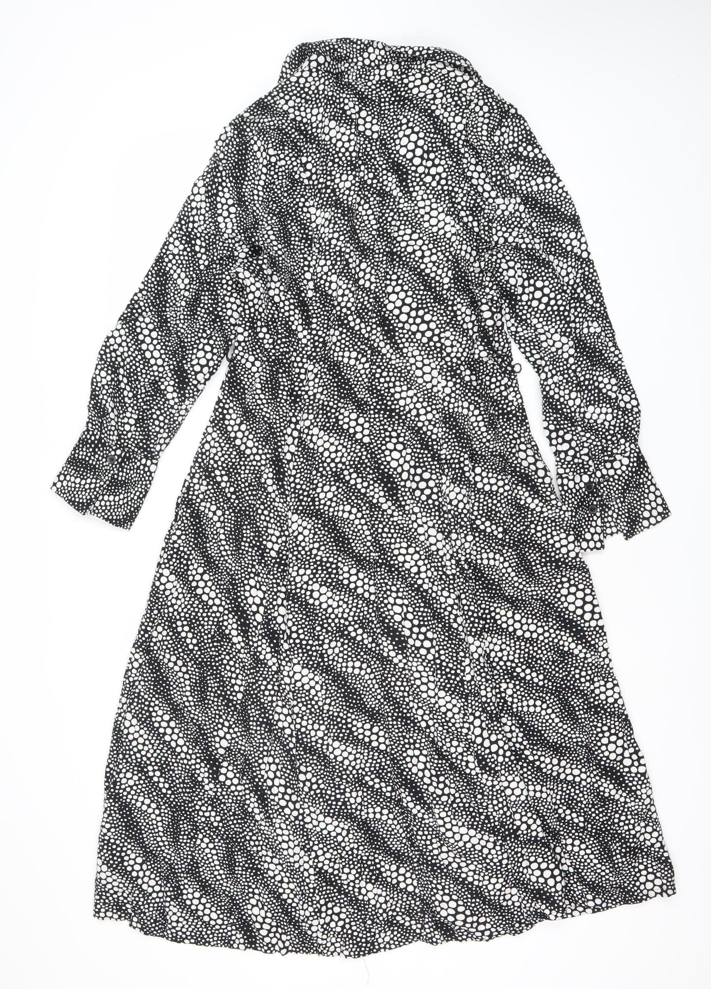 Marks and Spencer Women’s Black Polka Dot Midi Wrap Dress Size 14