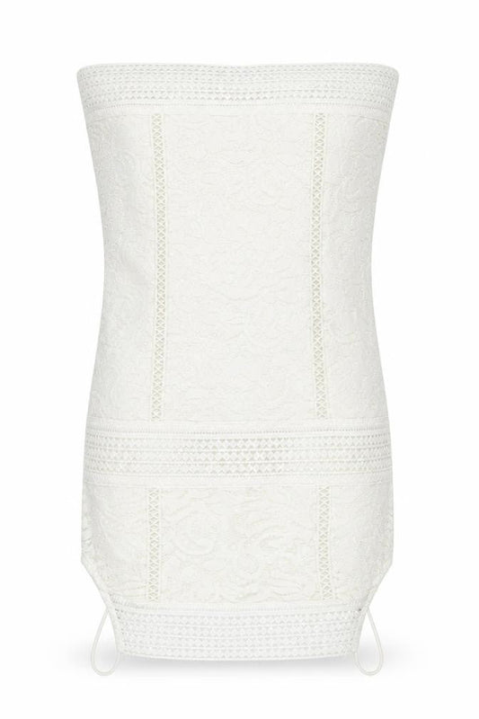 Topshop Women White Lace Bodycon Dress Size 12 Party Cocktail