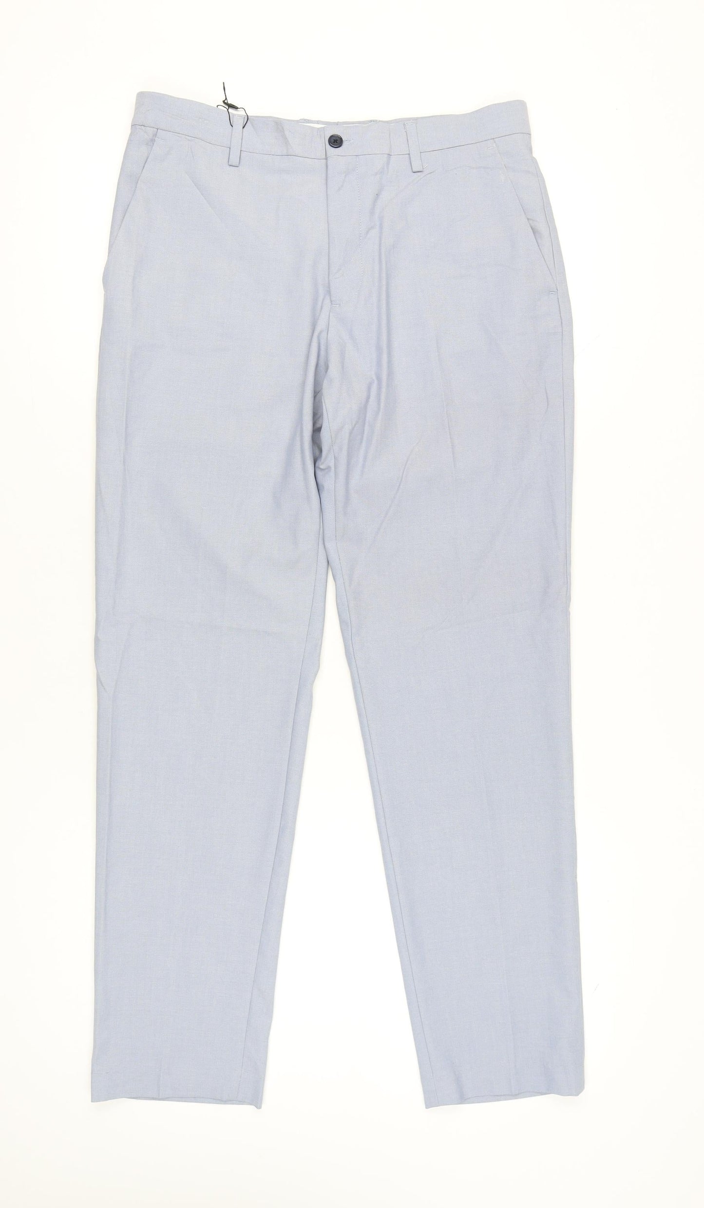 Zara Women Blue Size 12 Chino Trousers Polyester Blend