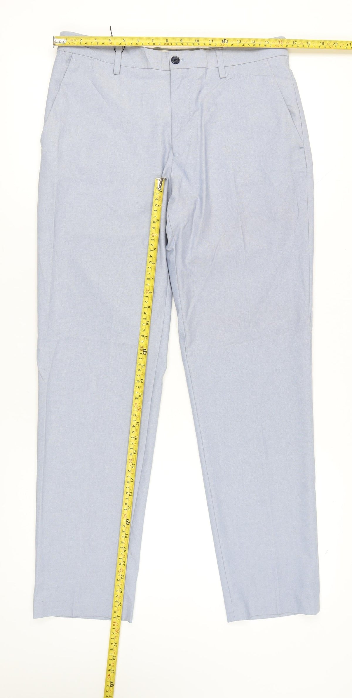 Zara Women Blue Size 12 Chino Trousers Polyester Blend
