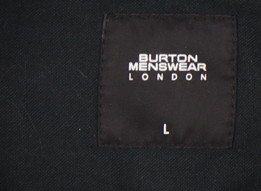 Burton Menswear London Men's Black L Button-Up Shirt Long Sleeve