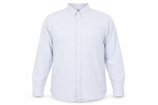 Timberland Men's Blue XL Regular Fit Button-Down Cotton Shirt