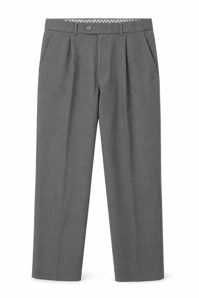 Thomas Nash Men's Grey 30in Waist 31in Leg Pleated Dress Pants