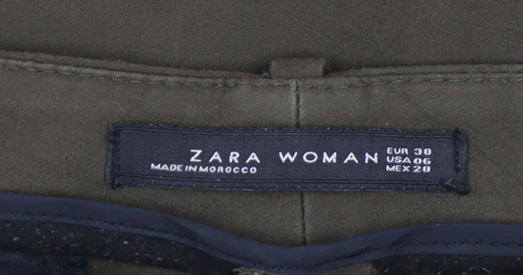 Zara Woman Green Slim Fit Chino Trousers Womens Size 2