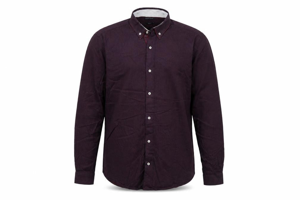 Next Men’s XL Red Button-Up Cotton Long Sleeve Shirt