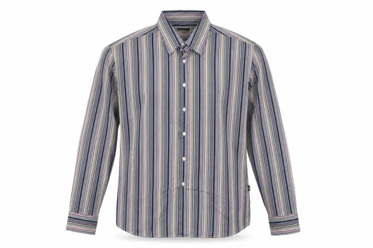 Daniel Hechter Men's Multicoloured Stripe Long Sleeve Button-Up Shirt L