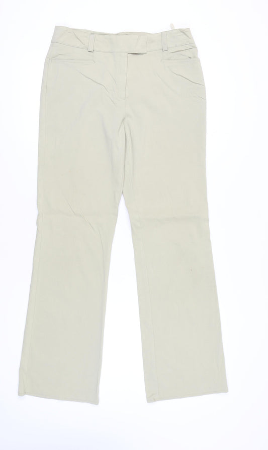 Marks and Spencer Women Beige Size 16 Tall Straight Leg Trousers