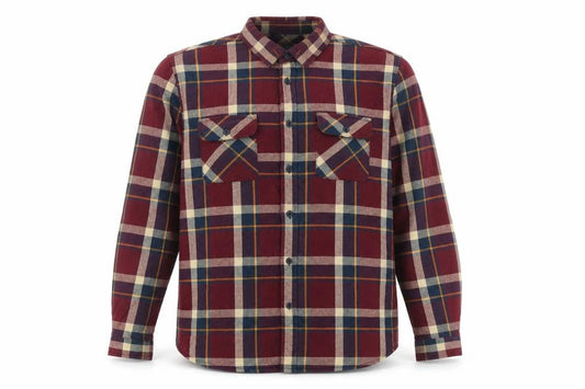 Shore Leave Men's Red Plaid Flannel Button-Up Shirt L Long Sleeve