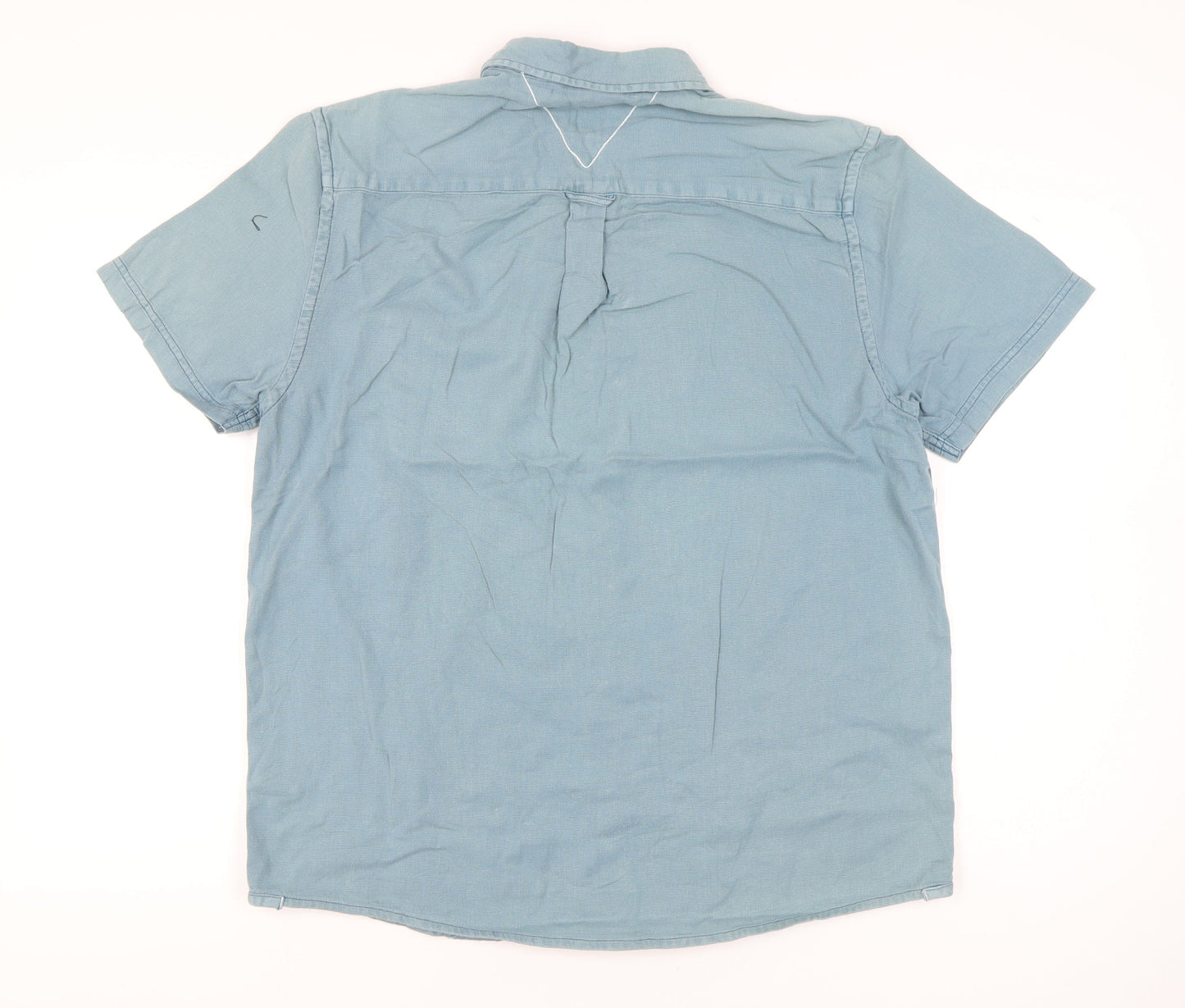 Laundered Classics Men's Blue L Classic Fit Short Sleeve Button-Up Shirt