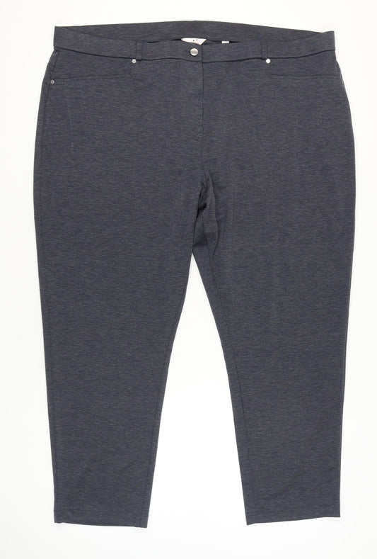 Julipa Womens Grey Straight Leg Stretch Trousers Size 20