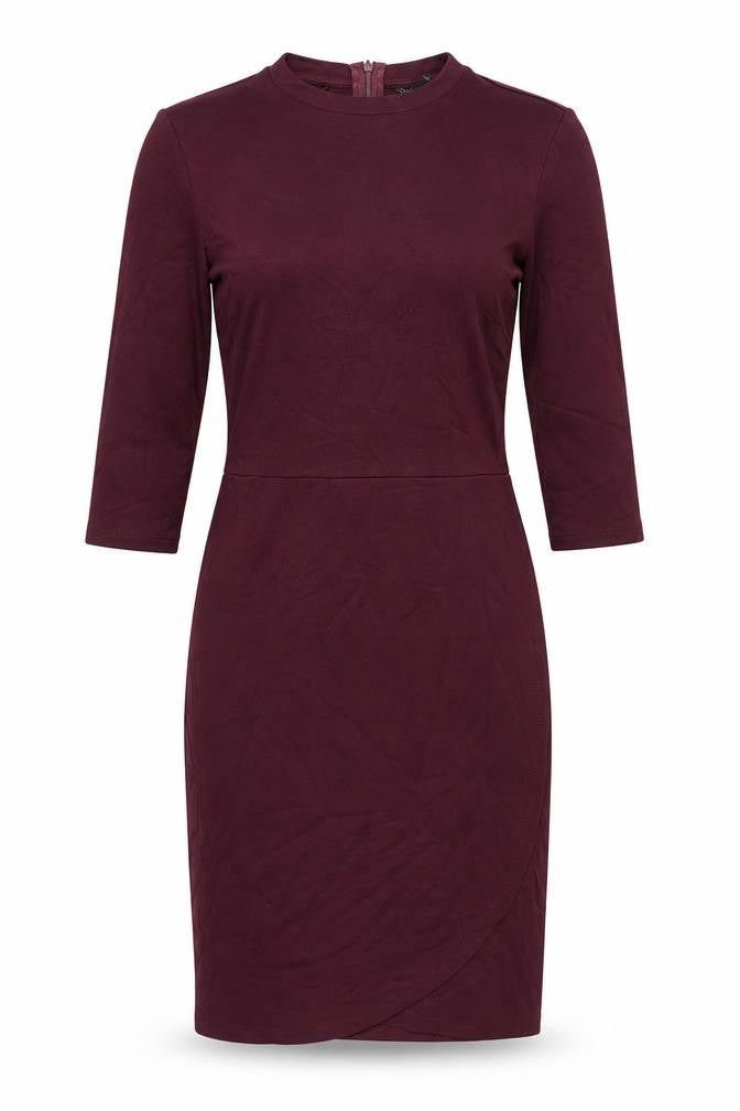 Topshop Women’s Purple Bodycon Dress UK 10 Knee Length 3/4 Sleeve